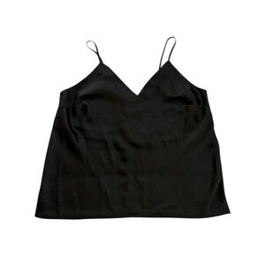 Prologue Black Satin V-neck Spaghetti Strap Camisole Top Size L